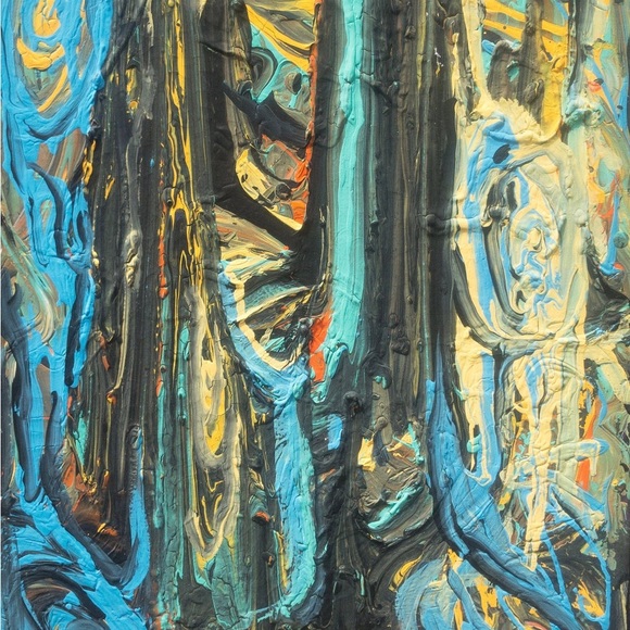 In the deep woods, Acrylic, textured, modern, medium size tree Original painting - Picture 6 of 6